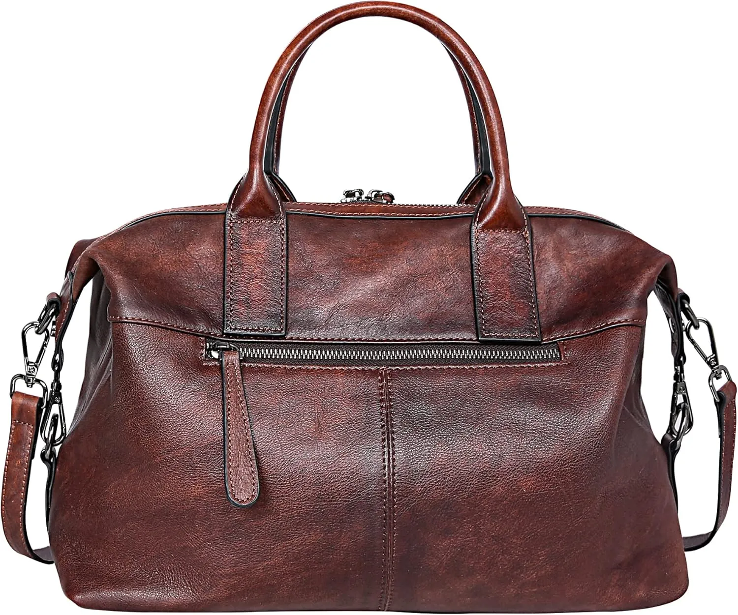 Iswee Genuine Leather Satchel Tote Bag Top Handle Handbag Designer Shoulder Bag Large Capacity Cross Body Bag
