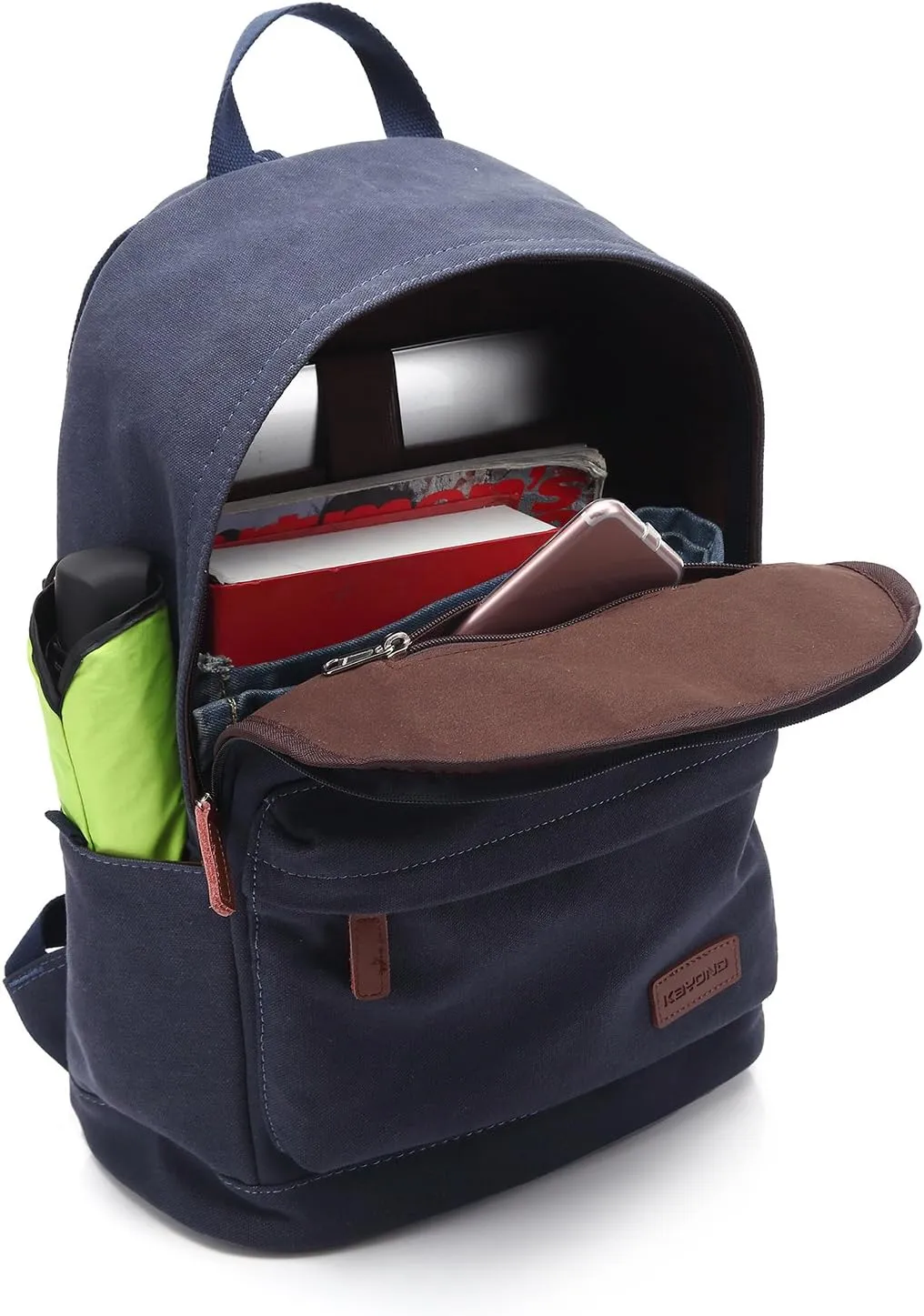 kayond Casual Style Lightweight canvas Laptop Bag/Durable Travel backpacks/Rucksack for Men&Women/Fashion Backpack Fits 15 inch Notebook (navy blue)