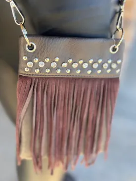Kelsea Brown Rhinestone Chic Fringe Versatile Bag