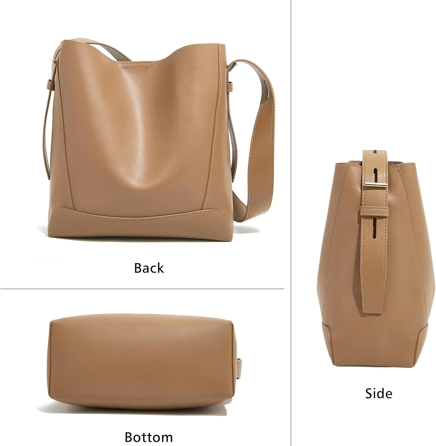 LAORENTOU Cowhide Leather Women Crossbody Bag Purse Tote Style Handbags Trendy for Ladies