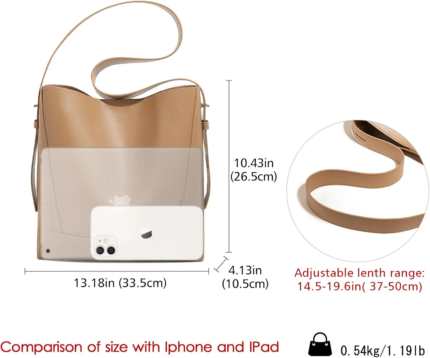 LAORENTOU Cowhide Leather Women Crossbody Bag Purse Tote Style Handbags Trendy for Ladies