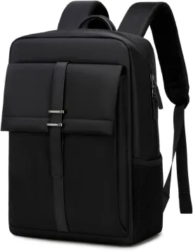 Laptop Backpack for Men Women, 15.6 inch Travel Computer Bag with Water-Resistant, Large Capacity, Lightweight Backpack for Work Business Office College, Black