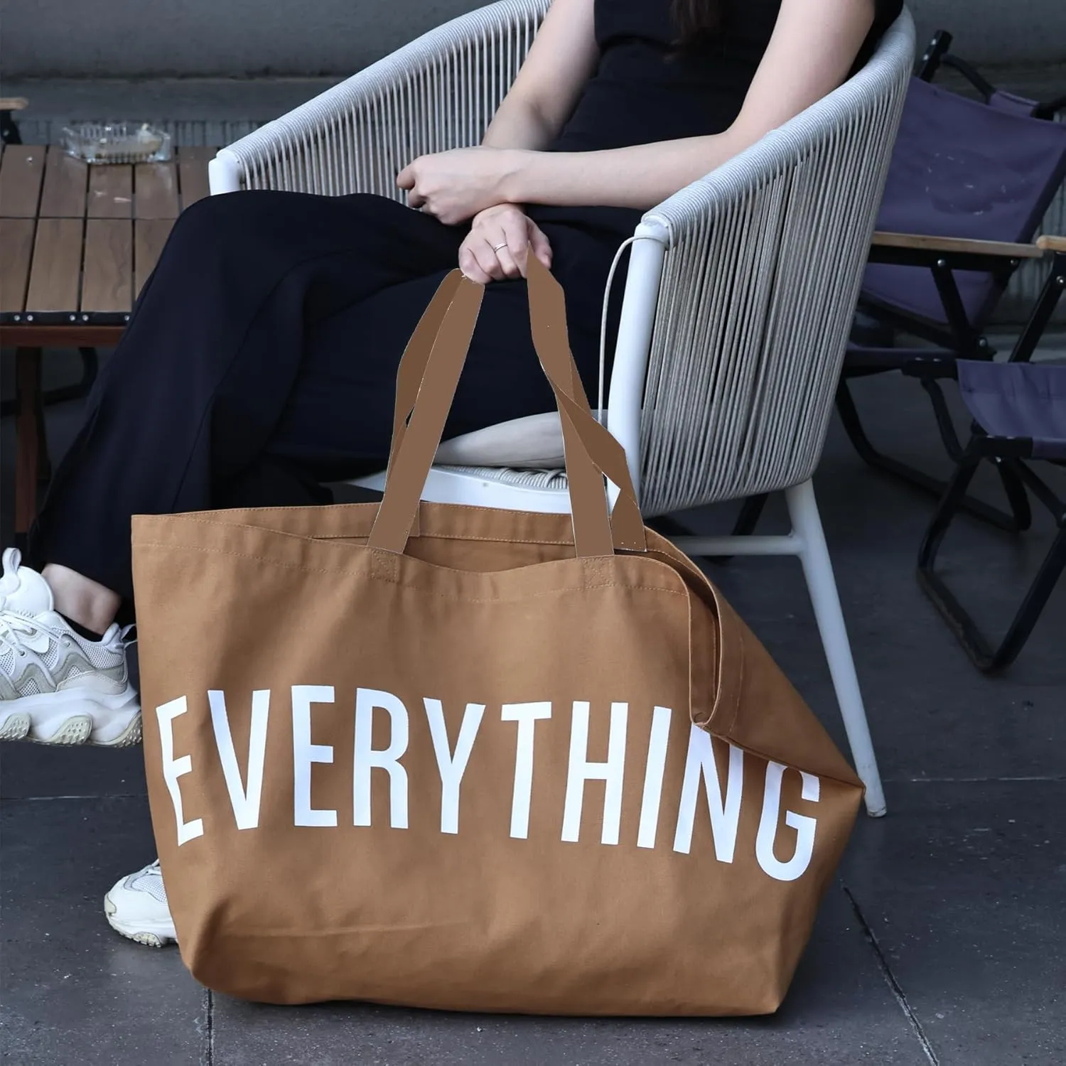 Large Canvas Tote Bag Reusable Grocery Bags Shopping Bags for Women Foldable Extra Large Everything Bag