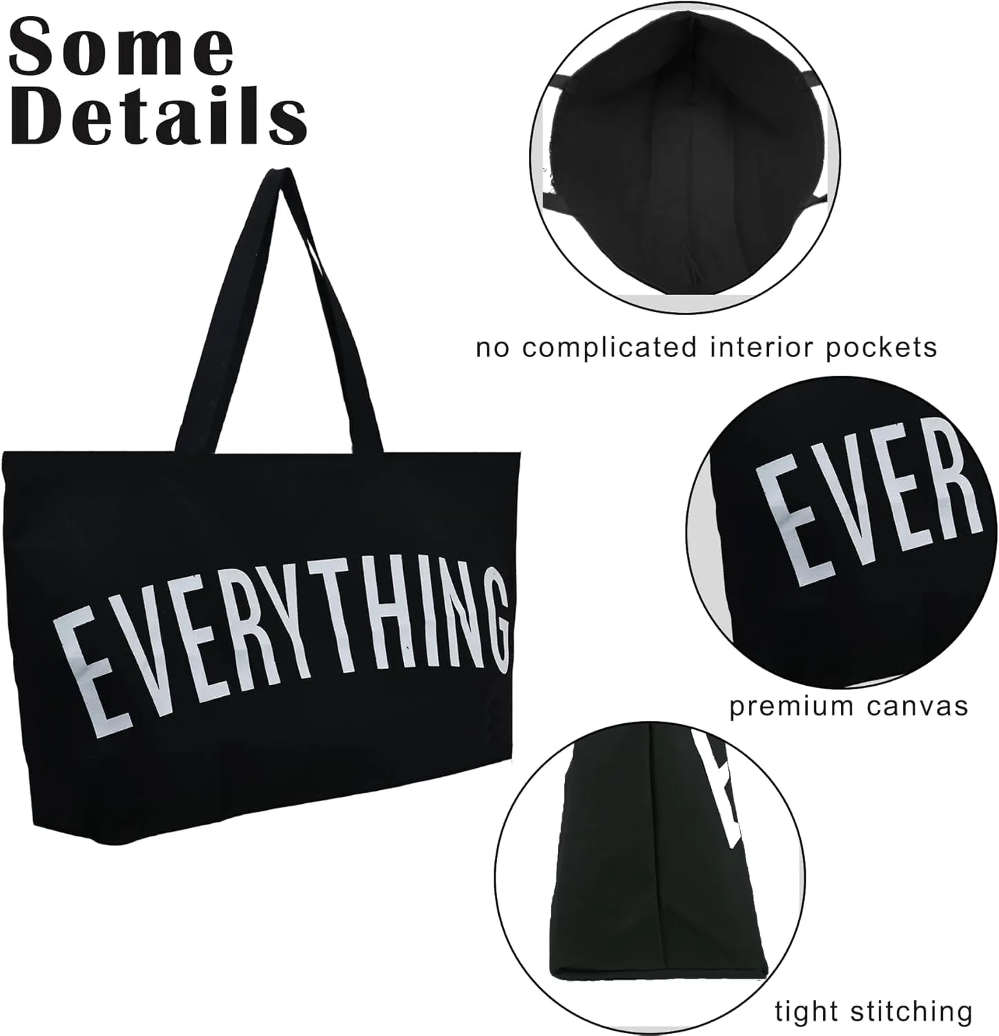 Large Canvas Tote Bag Reusable Grocery Bags Shopping Bags for Women Foldable Extra Large Everything Bag
