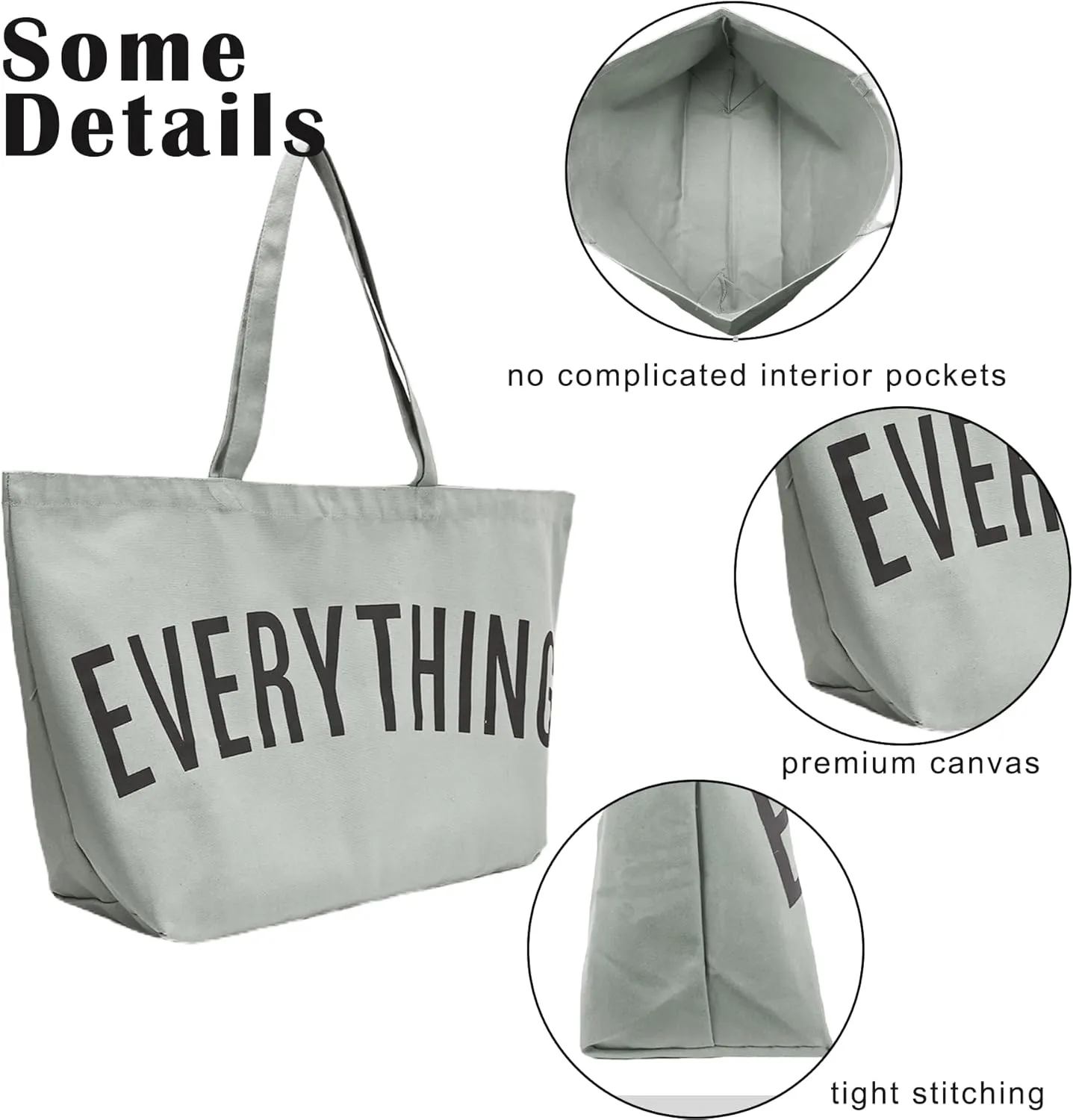 Large Canvas Tote Bag Reusable Grocery Bags Shopping Bags for Women Foldable Extra Large Everything Bag