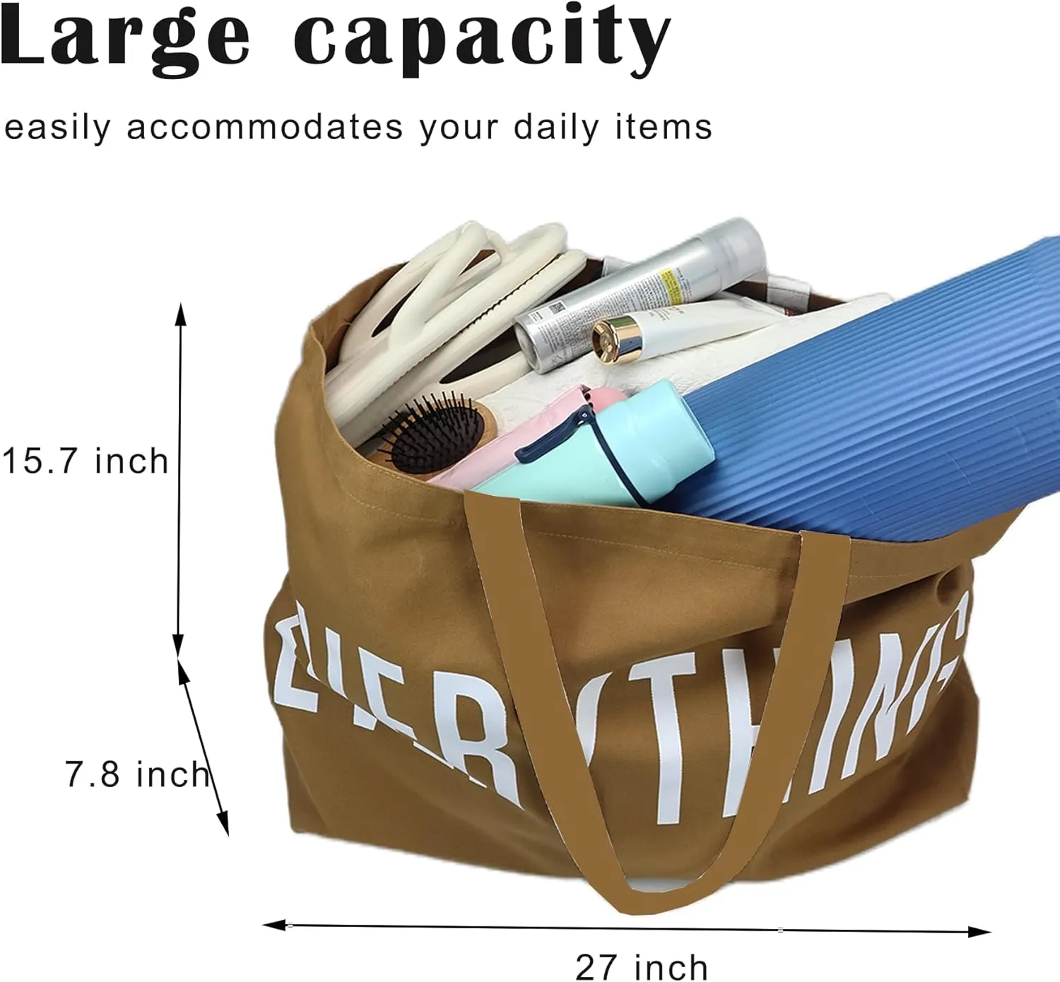 Large Canvas Tote Bag Reusable Grocery Bags Shopping Bags for Women Foldable Extra Large Everything Bag
