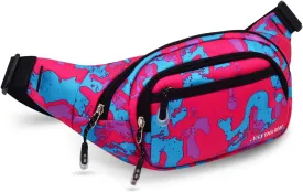 Large Fanny Packs for Women, 5-Zipper Pockets Water Resistant Practical Waist Bag, for Outdoor Running Cycling Sports Travel Hiking Camping Fishing Fashionable Camo Belt Bags