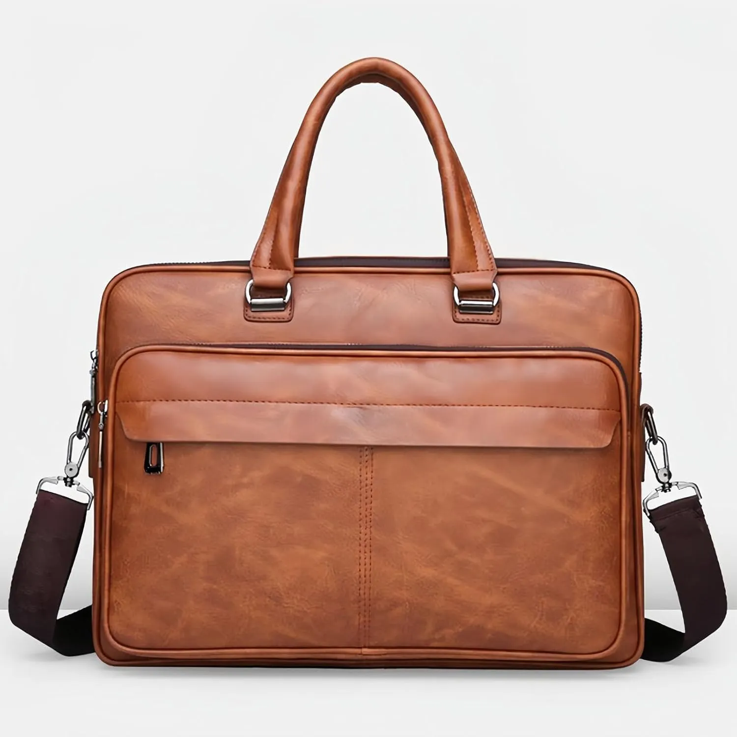 leather Laptop Bag for Men 16.1 inch,Premium Laptop Briefcase Fits,onvertible Computer Handbags Shoulder Crossbody Bag