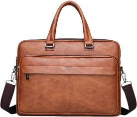 leather Laptop Bag for Men 16.1 inch,Premium Laptop Briefcase Fits,onvertible Computer Handbags Shoulder Crossbody Bag