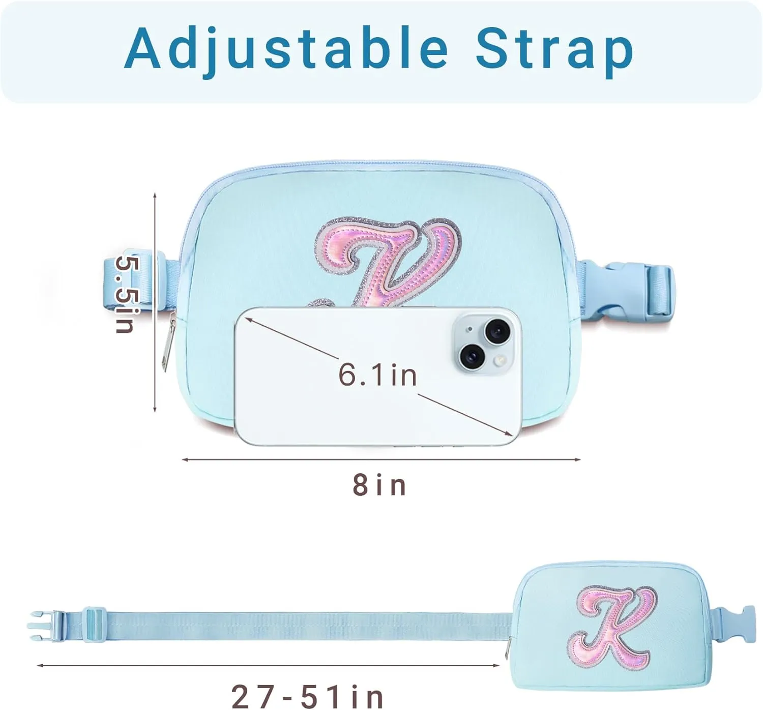 Leather Letter Belt Bag Cute Crossbody Bags Travel Fanny Waist Pack Trendy Stuff Christmas Birthday Gifts for Girls
