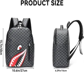 Leisure Shark Backpack Business Large Capacity Men's Campus Outward Travel Bag (B3,Large)
