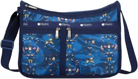 LeSportsac Carousel Chords Deluxe Everyday Crossbody Bag   Cosmetic Bag, Style 7507/Color E480, Whimsical Playful Design  Adorable Carousel Horses, Dogs & Cats, Butterflies, Bows & Floral Bouquets