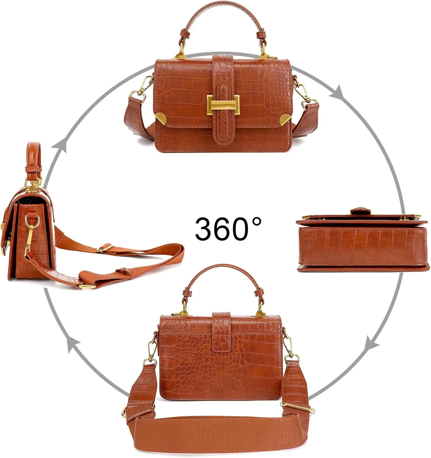 LL LOPPOP Women's Small Classy Crossbody Purse Top Handle Handbags Leather Satchel Bags for Women