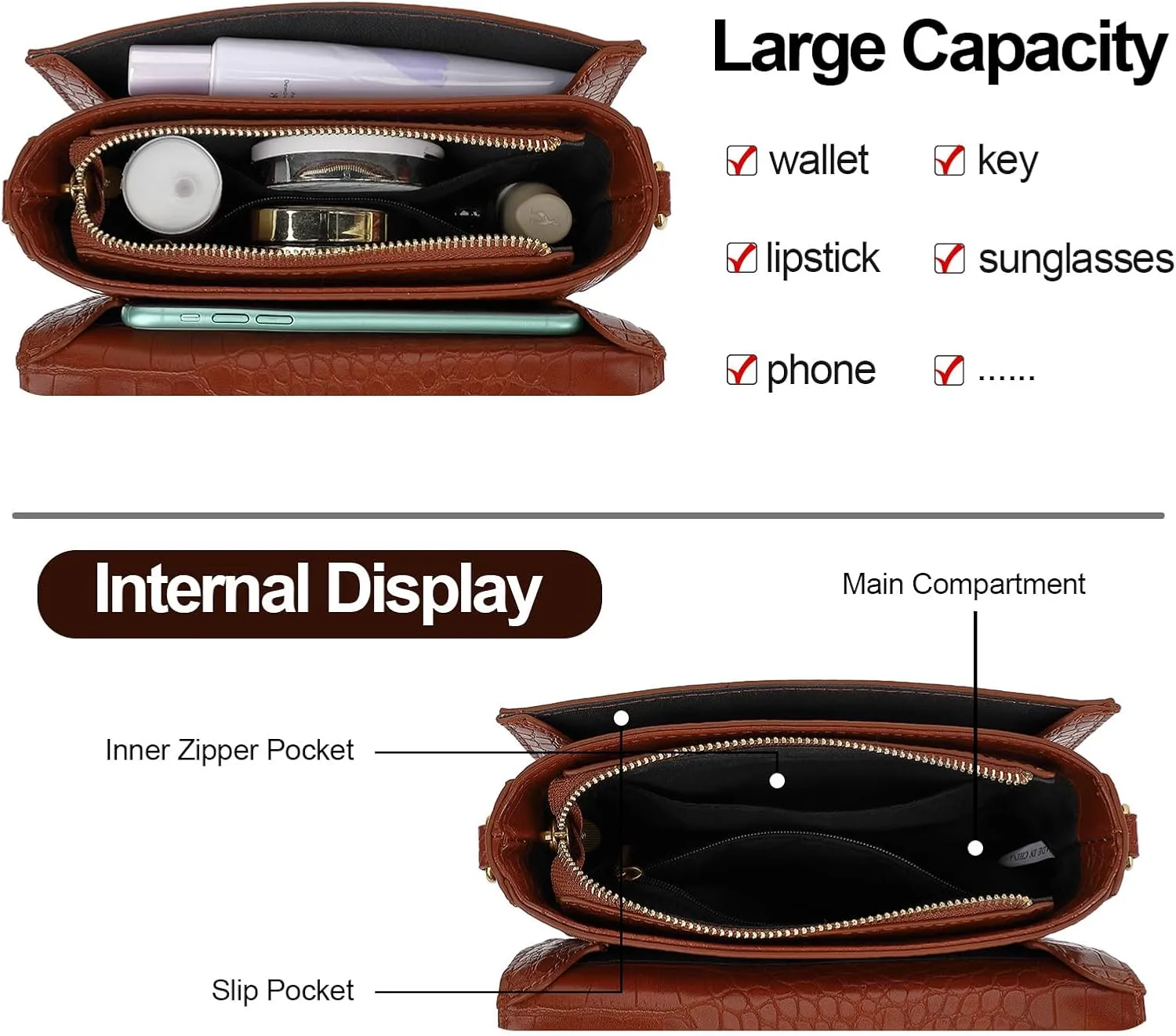 LL LOPPOP Women's Small Classy Crossbody Purse Top Handle Handbags Leather Satchel Bags for Women