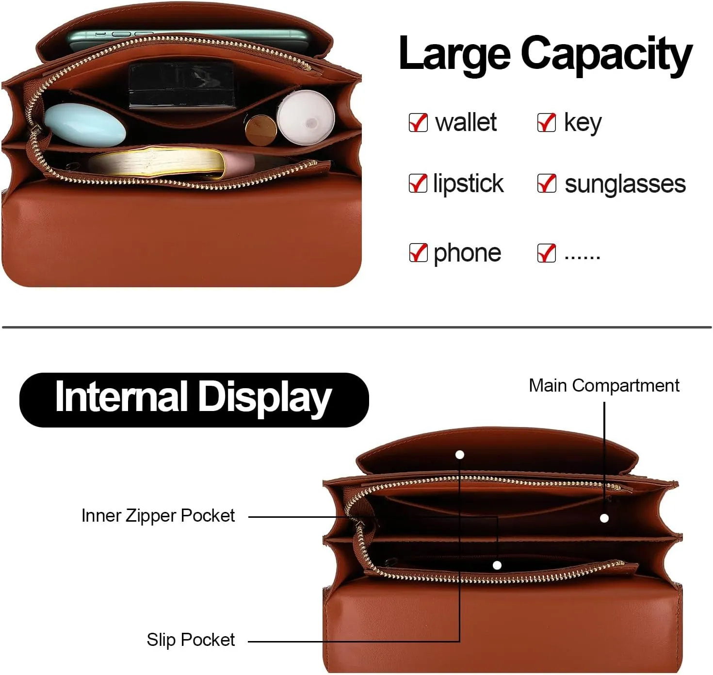 LL LOPPOP Women's Small Classy Crossbody Purse Top Handle Handbags Leather Satchel Bags for Women
