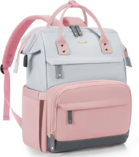 LOVEVOOK Laptop Backpack for Women, 17 Inch Work Business Backpacks Purse with USB Port, Large Capacity Nurse Bag College Bookbag for School, Waterproof Casual Daypack for Travel