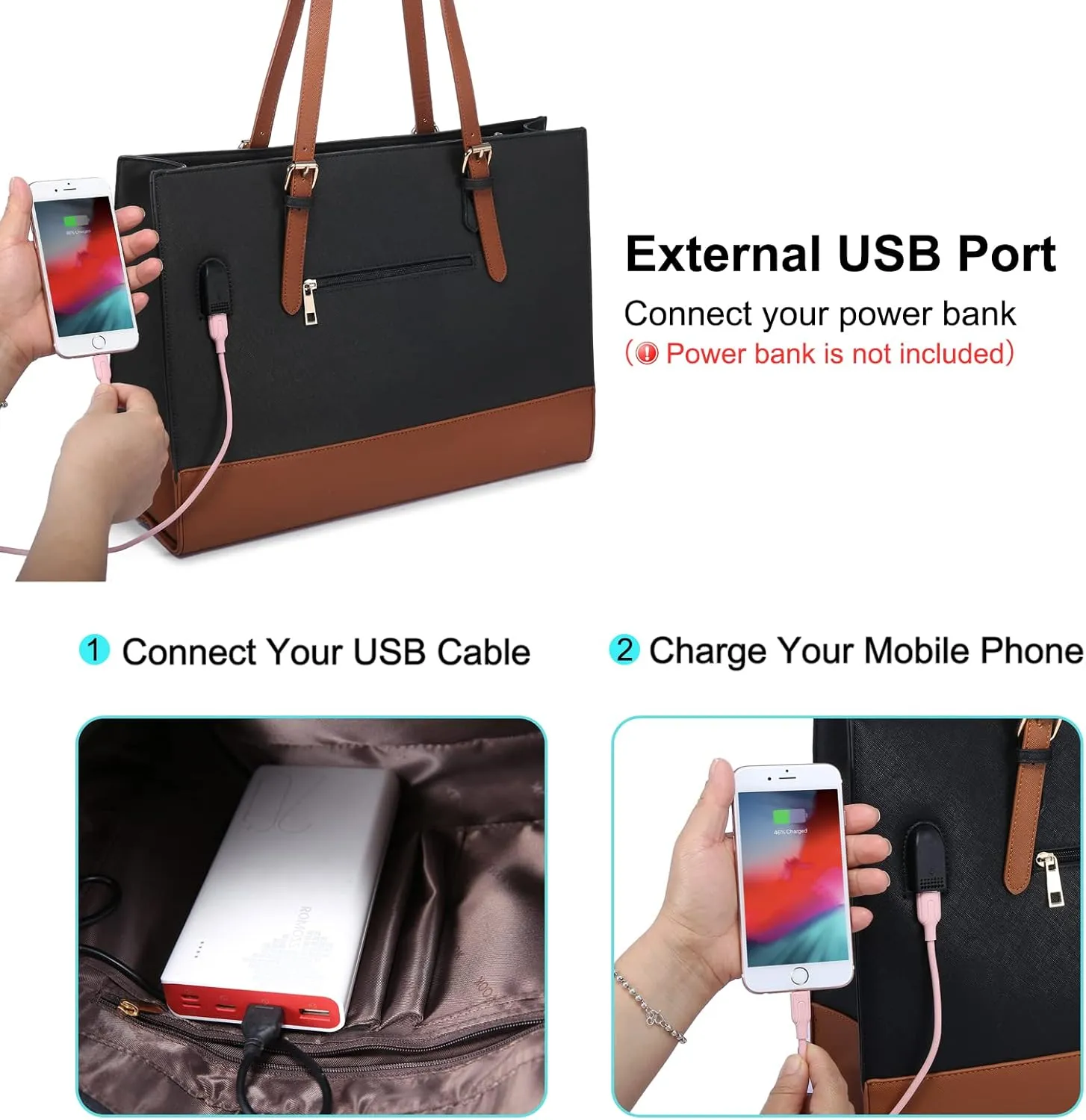 LOVEVOOK Laptop Tote for Women, Fashion Computer Bag 15.6 Inch Large Handbag, Shoulder Bag Purse for Business Work