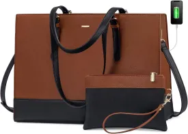 LOVEVOOK Laptop Tote for Women, Fashion Computer Bag 15.6 Inch Large Handbag, Shoulder Bag Purse for Business Work