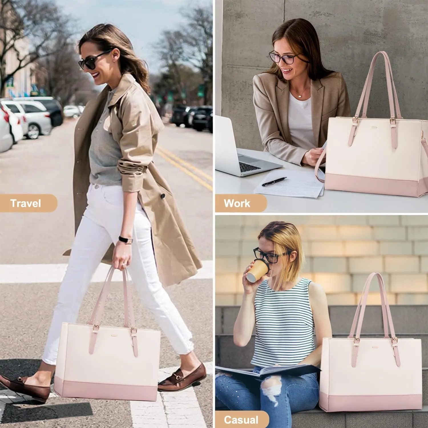 LOVEVOOK Laptop Tote for Women, Fashion Computer Bag 15.6 Inch Large Handbag, Shoulder Bag Purse for Business Work