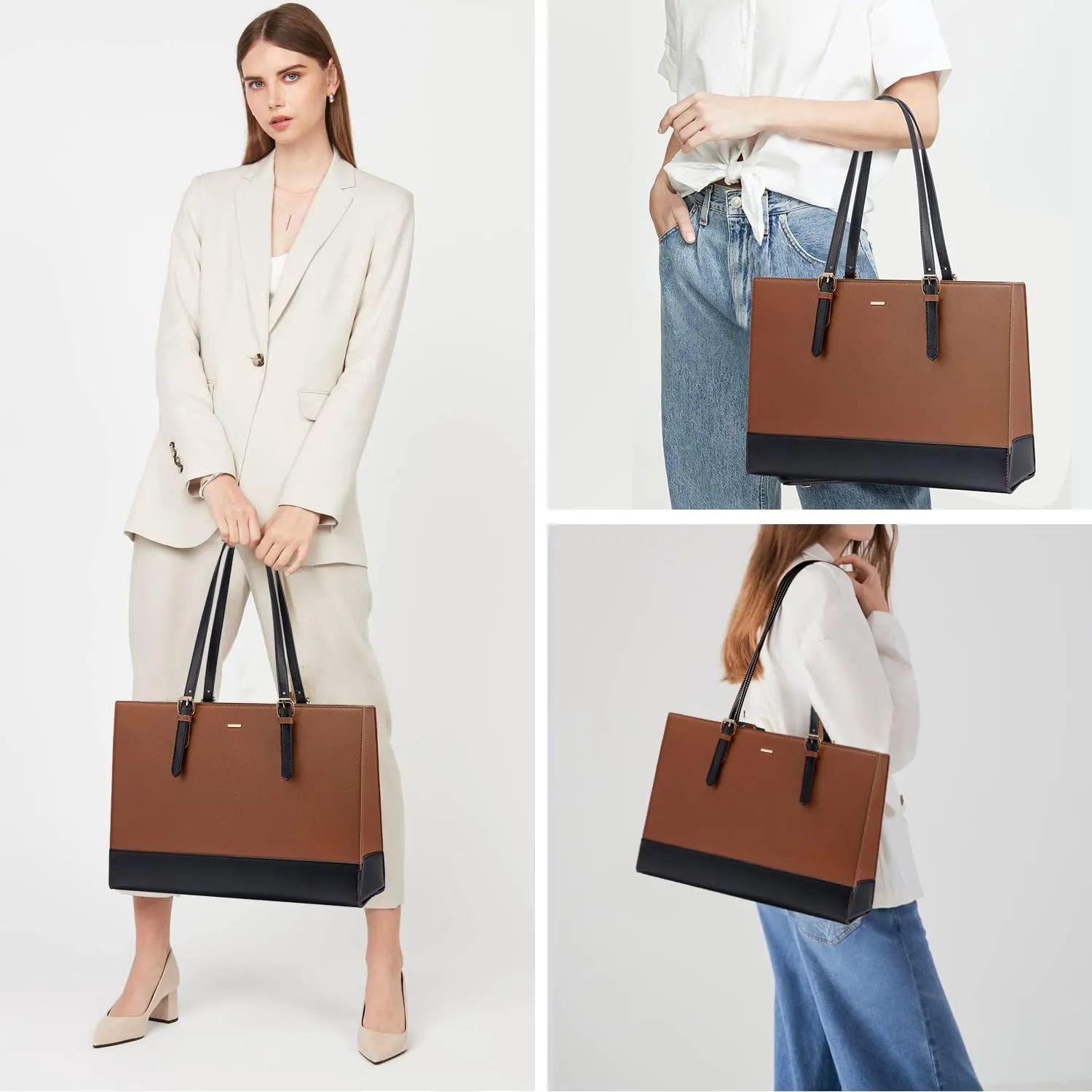 LOVEVOOK Laptop Tote for Women, Fashion Computer Bag 15.6 Inch Large Handbag, Shoulder Bag Purse for Business Work