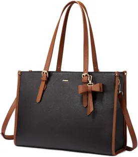 LOVEVOOK Laptop Tote for Women, Fashion Computer Bag 15.6 Inch Large Handbag, Shoulder Bag Purse for Business Work