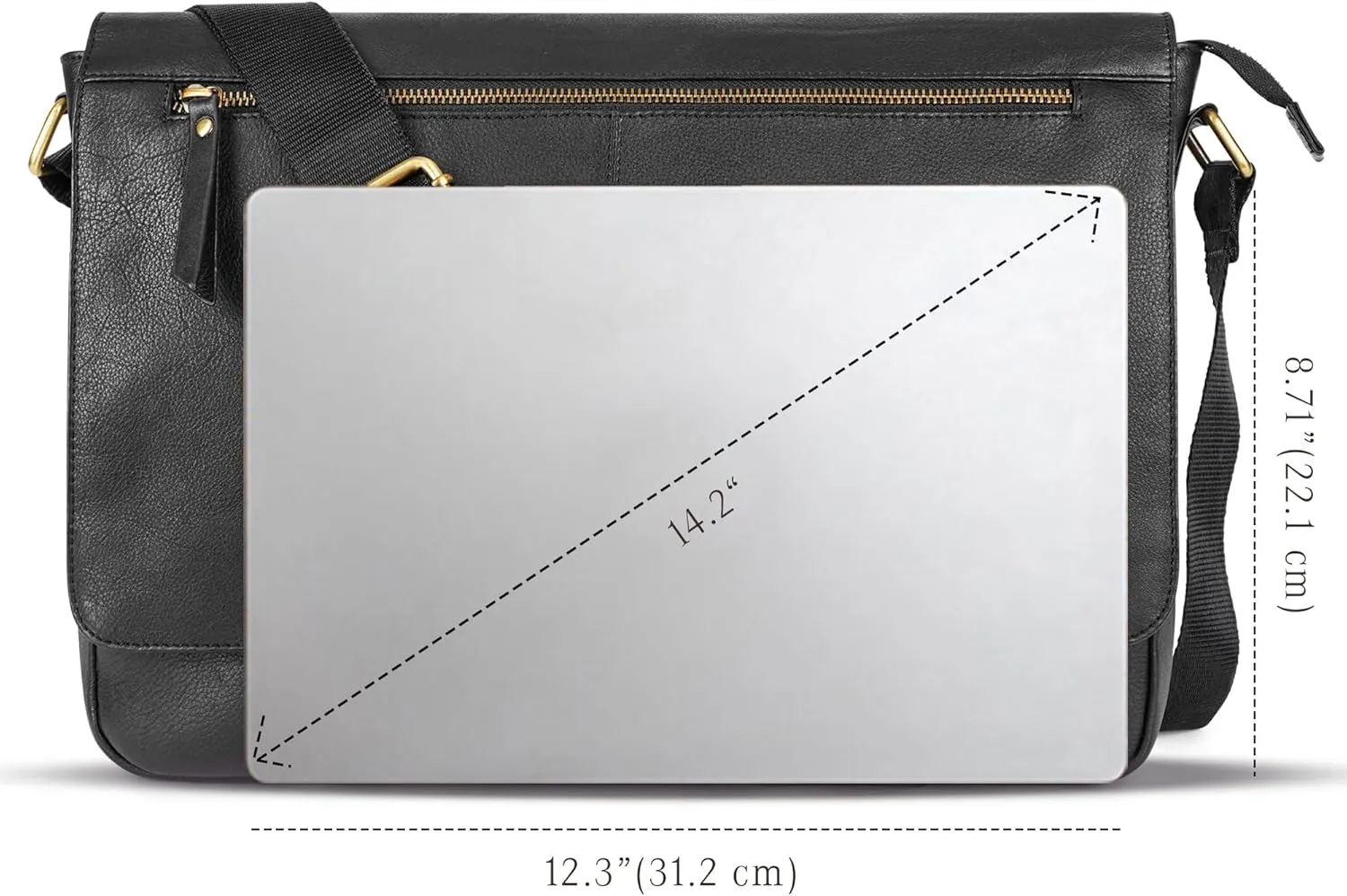 LUXEORIA Leather Messenger Bag for Men & Women, Over the Shoulder Bag for Women Crossbody & Mens Briefcase Office Bag
