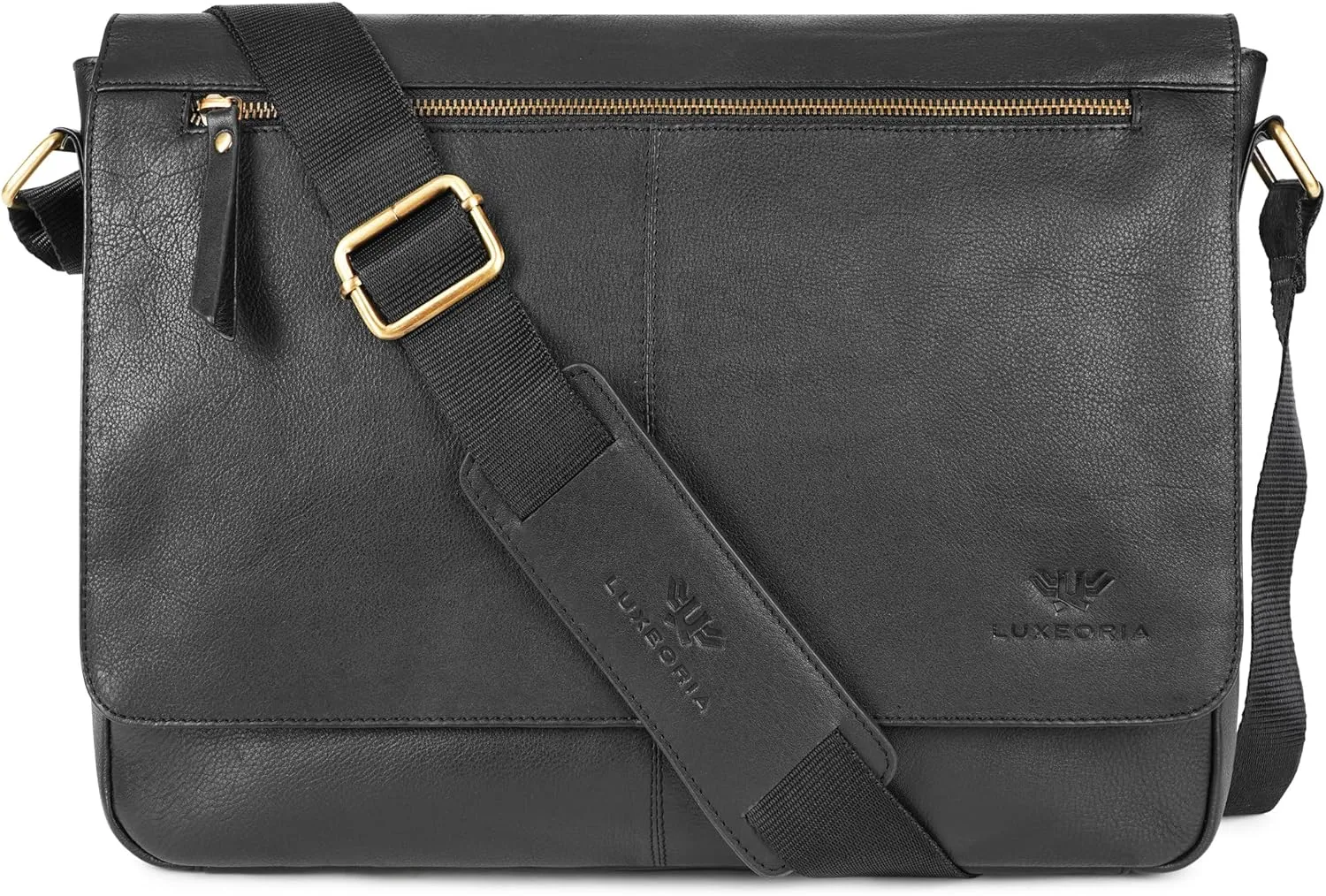 LUXEORIA Leather Messenger Bag for Men & Women, Over the Shoulder Bag for Women Crossbody & Mens Briefcase Office Bag