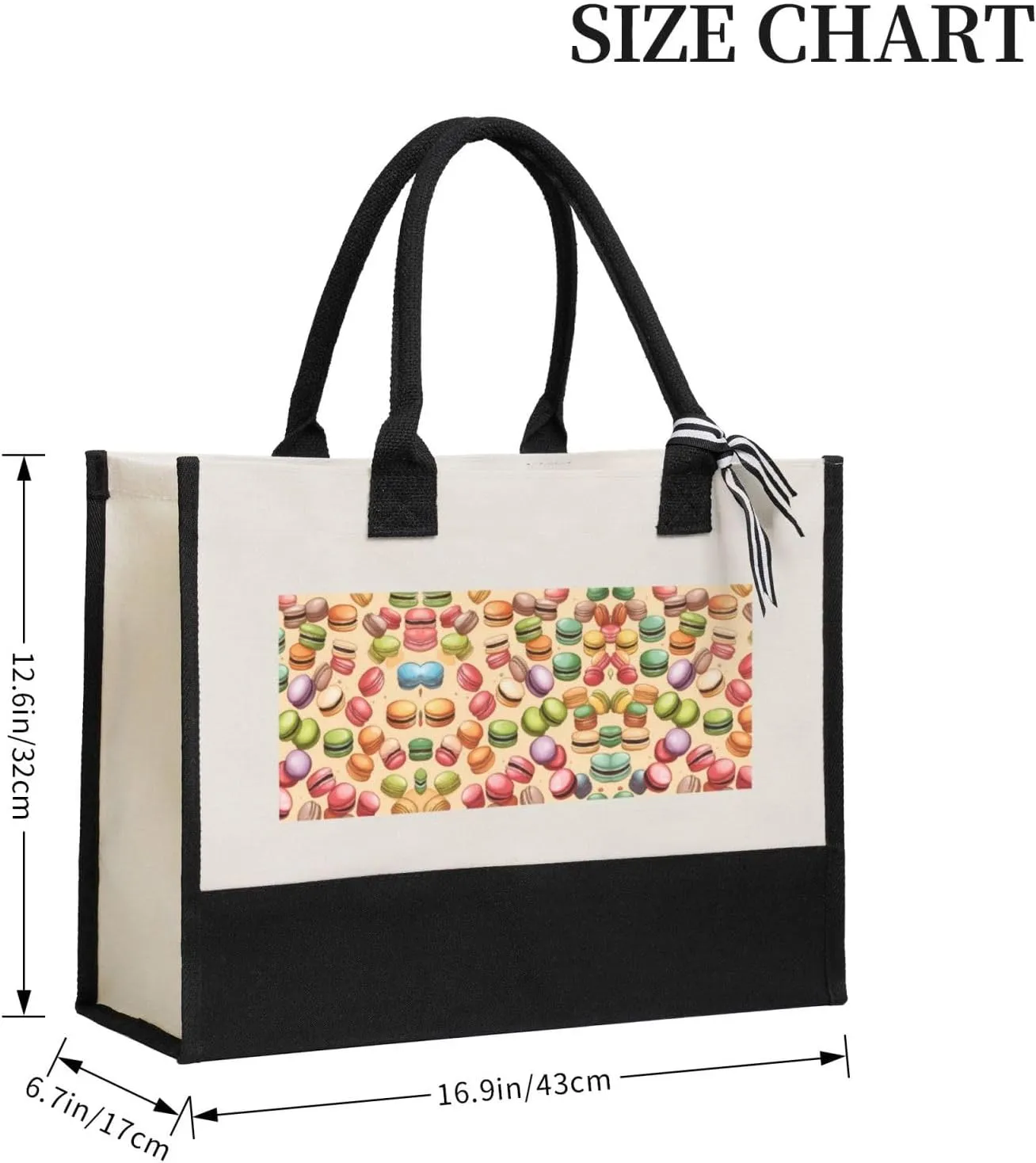 Macaron Biscuit Flavored Halloween Christmas Canvas Tote Bags Cute Tote Bag Gift Bags Reusable Grocery Bags For Women