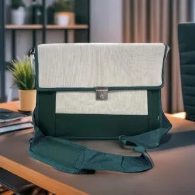 Maresse Green Artistic Laptop Bag for Men & Women  16-Inch Professional Briefcase with Detachable Strap  Eco-Friendly, Stylish for Office, Casual Use, Everyday Work  Ideal Corporate Gift, Green, L
