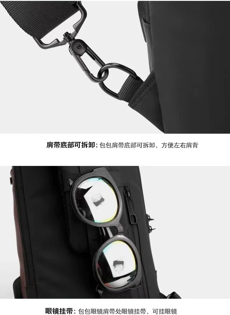 Men's chest bag canvas leisure bag sports small backpack oxford cloth single shoulder messenger bag
