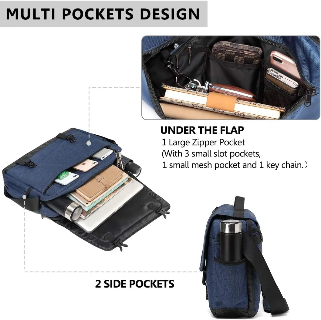 Messenger Bag for Men, Lightweight Water Resistant 15.6 In Laptop Bag Business Office Satchel Shoulder Bag
