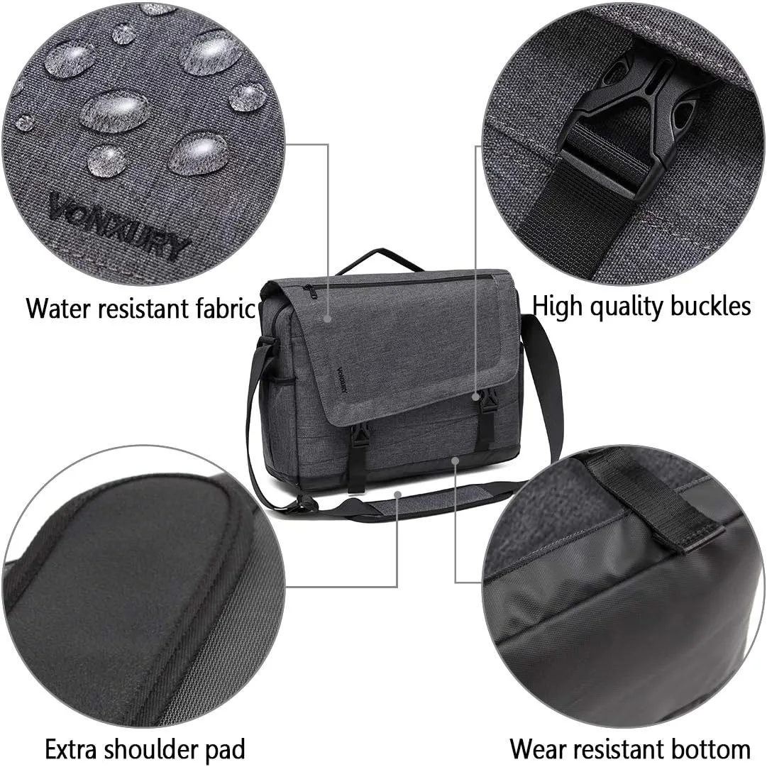 Messenger Bag for Men, Lightweight Water Resistant 15.6 In Laptop Bag Business Office Satchel Shoulder Bag
