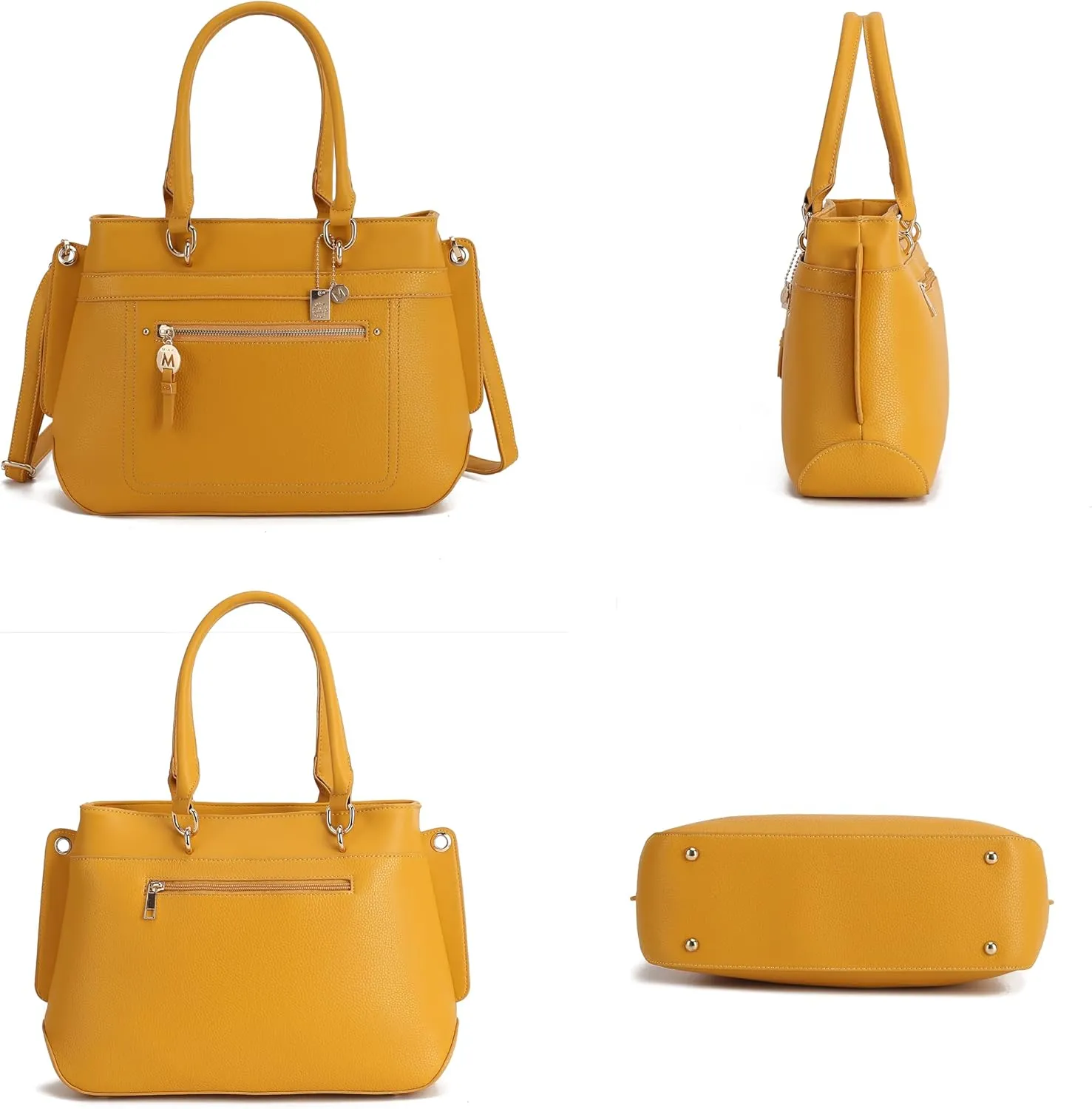 MKF Collection Satchel Tote Bag With Wristlet Wallet for Women, Vegan Leather Top-Handle Crossbody Handbag Purse by Mia K