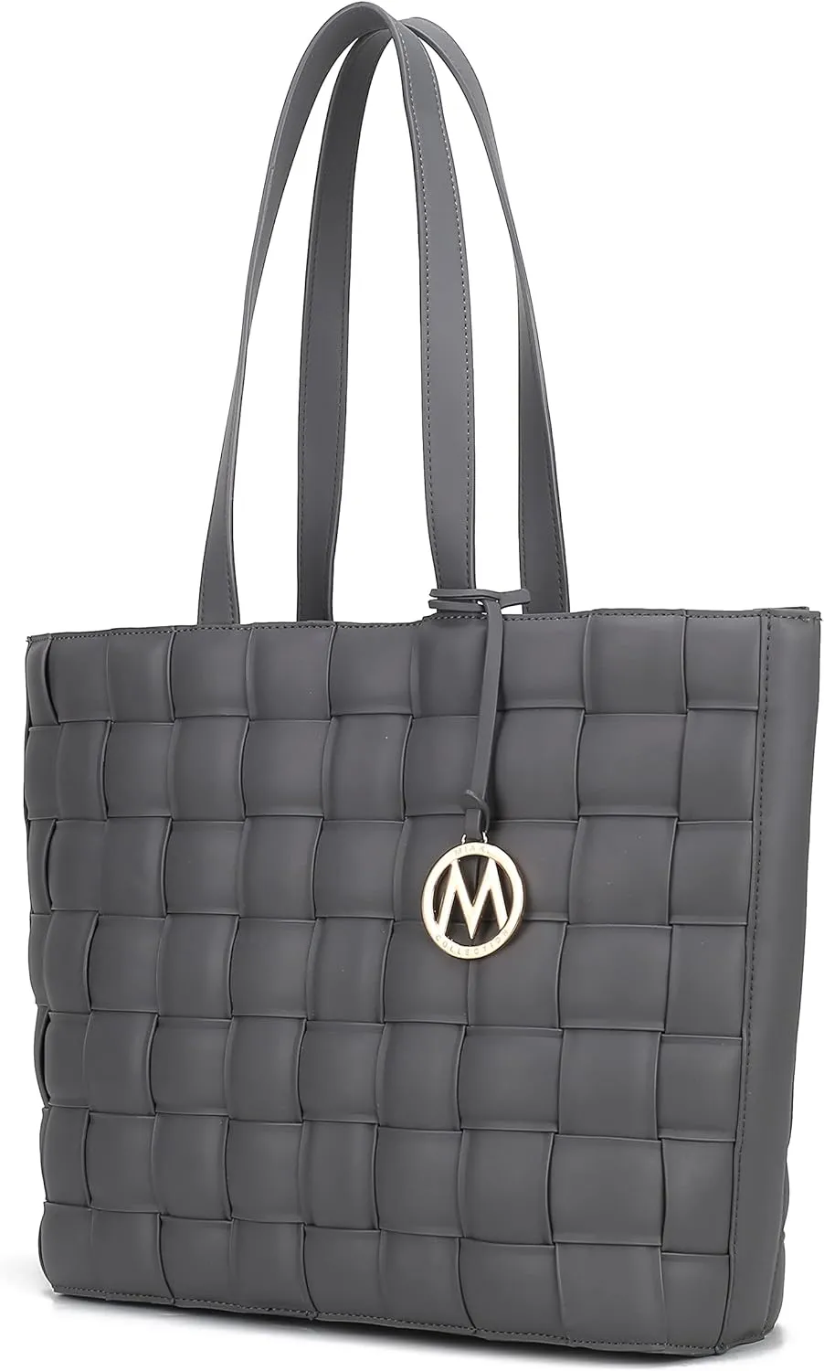 MKF Collection Tote Bag for Women, Vegan Leather Woven Top-Handle Satchel Handbag Purse