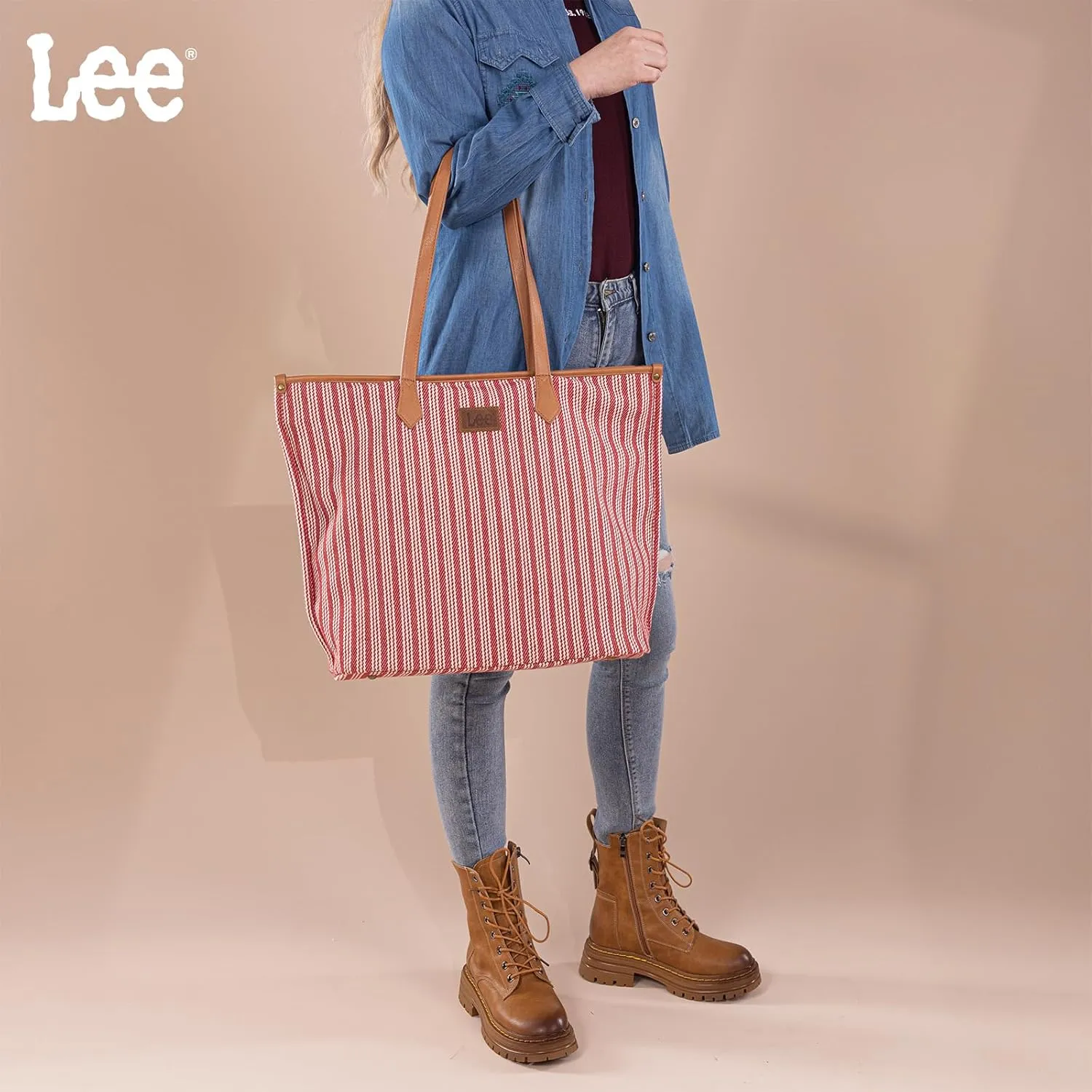 Montana West x Lee Tote Bags for Women Large Shoulder Bag with Multiple Pockets for Travel Work