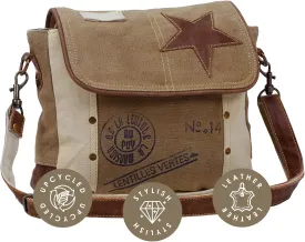 Myra Bag Women Leather Star Shoulder Bag,adjustable leather handle, leather trim and star accent