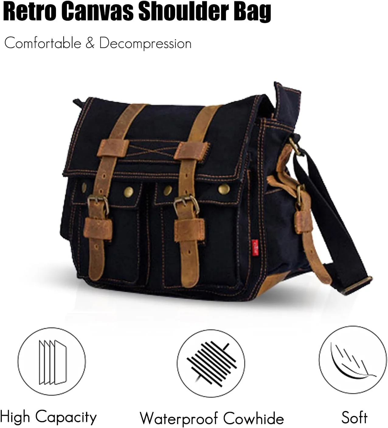 New Vintage Messenger Bag Satchel Bag bag Bookbag Casual Travel Shoulder Bag