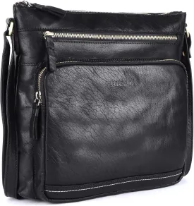 Olga Large Soft Real Leather Womens Crossbody Handbags and Purses-Triple Zip Premium Sling Crossover Shoulder Bag