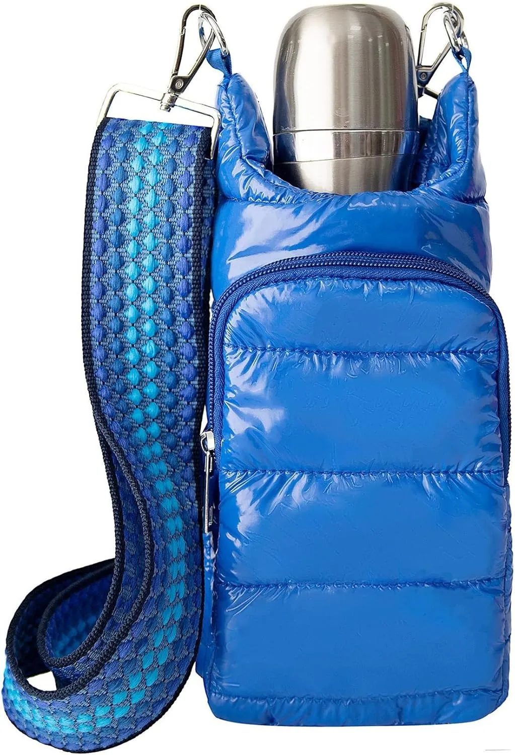 Original Crossbody Water Bottle Holder Bag with Strap.Stylish Puffer Bag.Pockets for Phone & Accessories.BEST GIFT