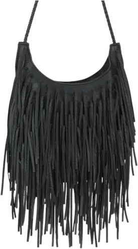 Oweisong Leather Fringe Bag for Women Boho Crossbody Purse Suede Western Fringe Purse Vintage Hobo Handbags