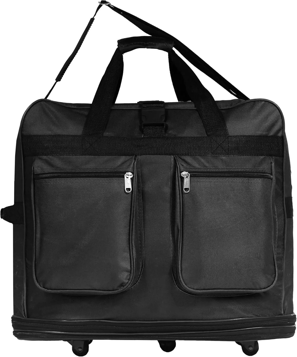 (Pack of 2) 36"" Duffle Bag Expandable Rolling Lightweight Wheeled Spinner Suitcase Luggage for Travel and Storage, Black, Wheelbag36