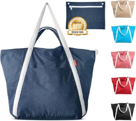 Packable Beach Bag Waterproof Sandproof - Lightweight & Foldable Travel Tote for Summer, Pool, Boat, Vacation, Gym