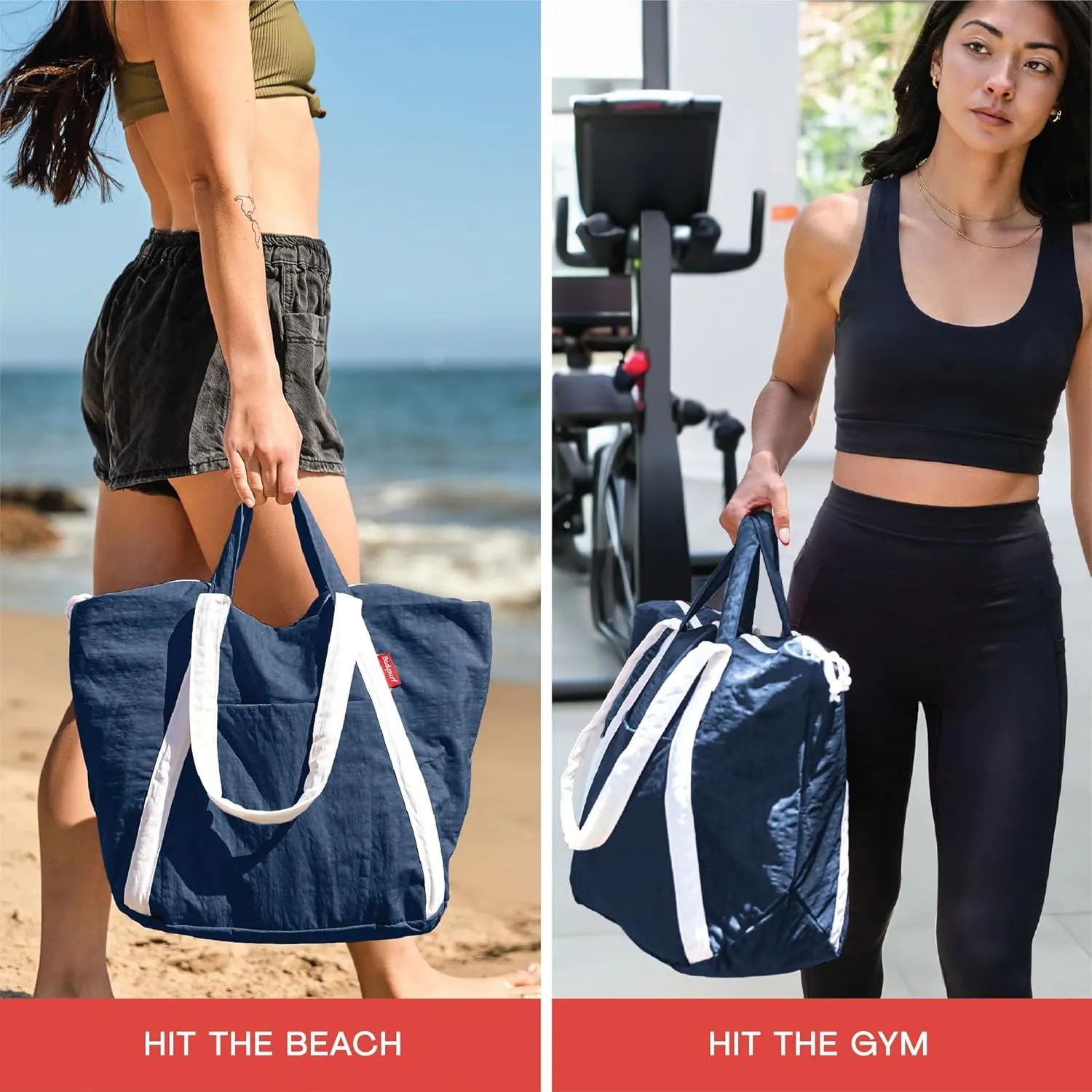 Packable Beach Bag Waterproof Sandproof - Lightweight & Foldable Travel Tote for Summer, Pool, Boat, Vacation, Gym