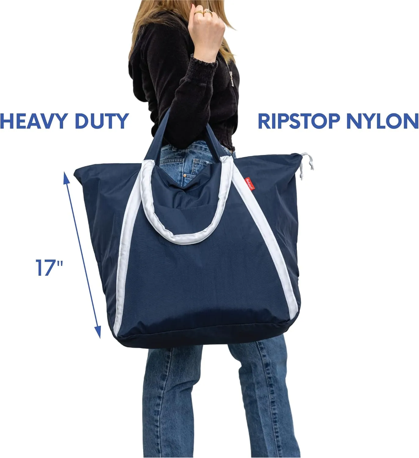 Packable Beach Bag Waterproof Sandproof - Lightweight & Foldable Travel Tote for Summer, Pool, Boat, Vacation, Gym