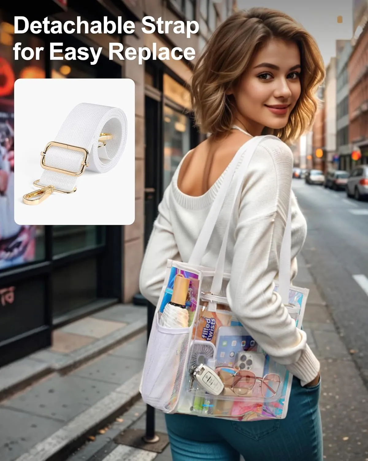 PACKISM Clear Bag 12x6x12 Stadium Approved - Clear Tote Bag for Sport Events Game Day Concert and Work