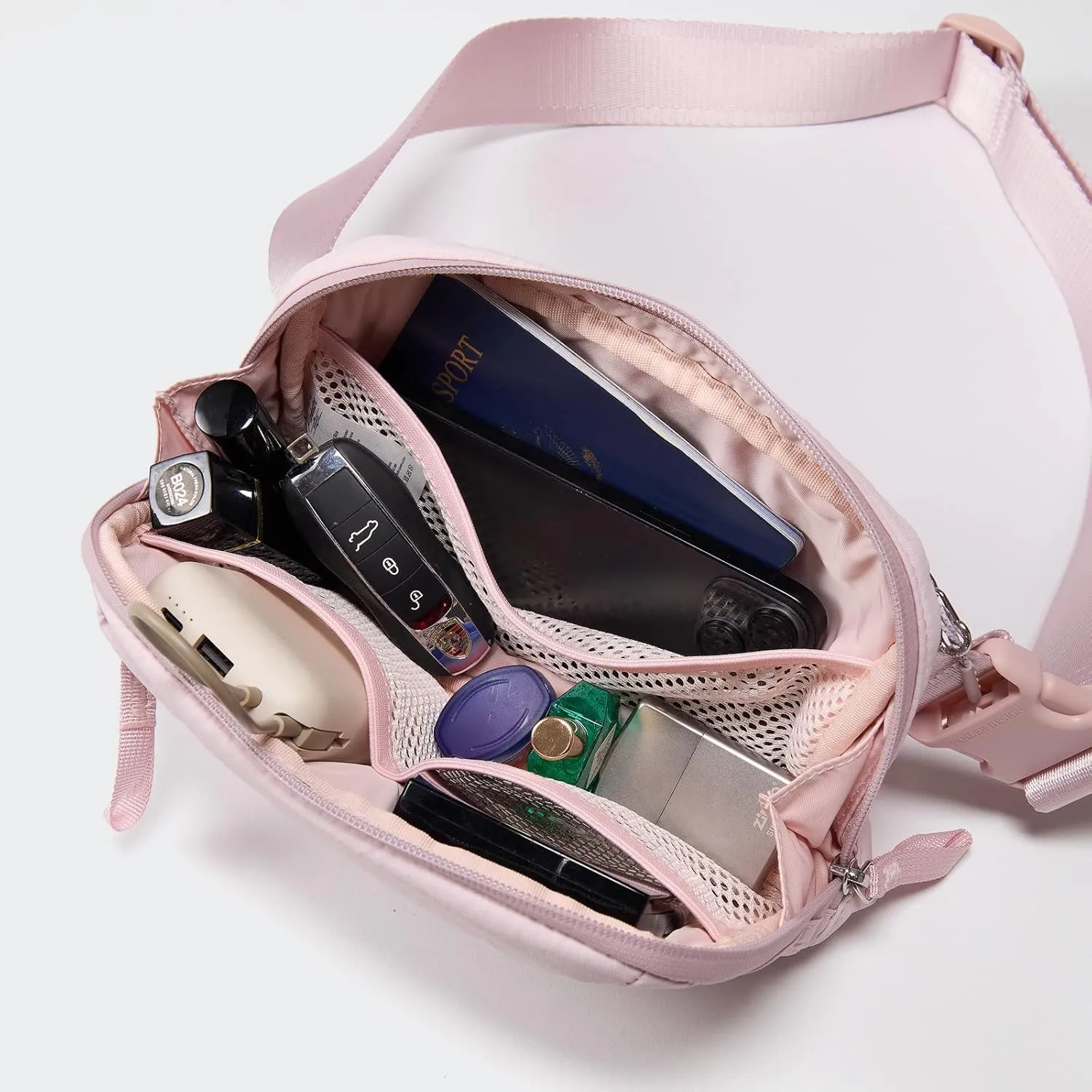 Pander Crossbody Sling Bag for Travel, Outdoor, and Everyday Use  Adjustable Strap, Lightweight Shoulder Bag, Pink