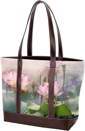 Purses for Women,Tote Bag for Women,Handbags for Women,Amazing Lotus Pond