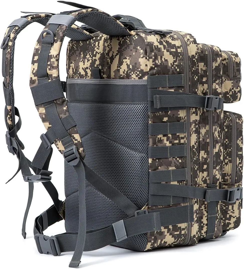 QT&QY 45L Military Tactical Backpacks Molle Army Assault Pack 3 Day Bug Out Bag Hiking Treeking Rucksack