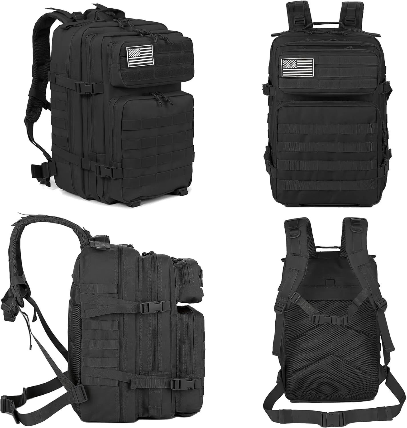 QT&QY 45L Military Tactical Backpacks Molle Army Assault Pack 3 Day Bug Out Bag Hiking Treeking Rucksack