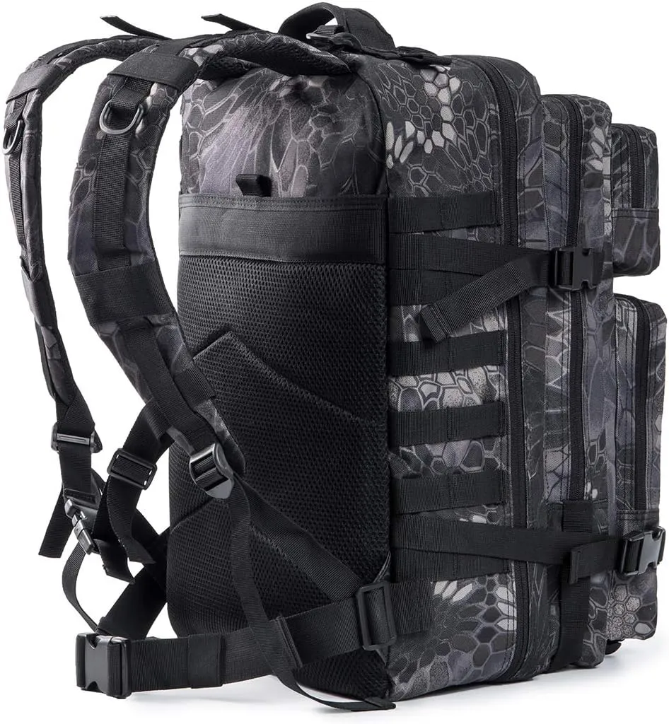 QT&QY 45L Military Tactical Backpacks Molle Army Assault Pack 3 Day Bug Out Bag Hiking Treeking Rucksack